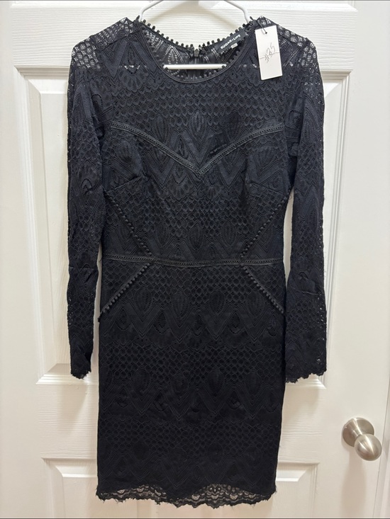 Sugarlips Dresses & Skirts - Sugarlips Black Lace Long-Sleeve Sheath Dress